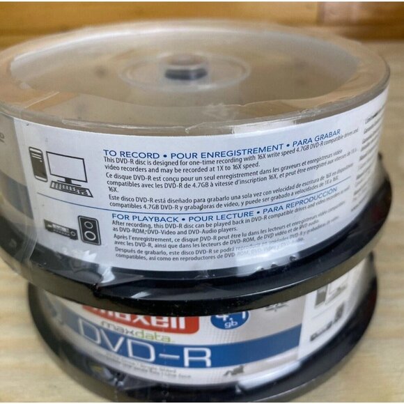 Maxell DVD-R 4.7GB Maxdata Write-Once, 16x Recordable Disc Lot Of 2 30 DVDs - Picture 3 of 3